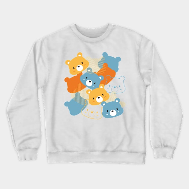 Abstract Cute Bear Cartoon Crewneck Sweatshirt by FlinArt